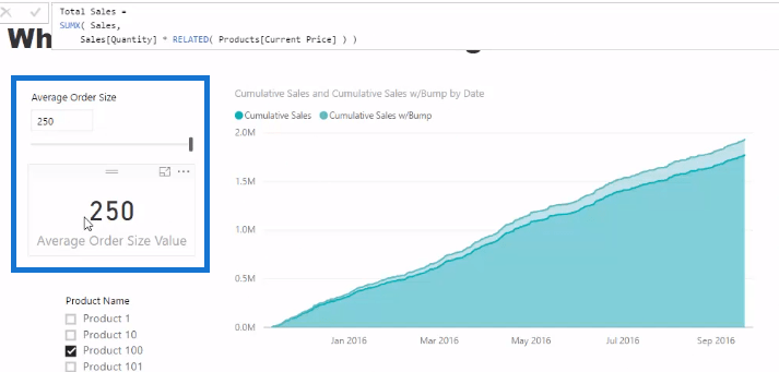 LuckyTemplates Analytics: Spustite analýzu scenára na priemernú veľkosť objednávky