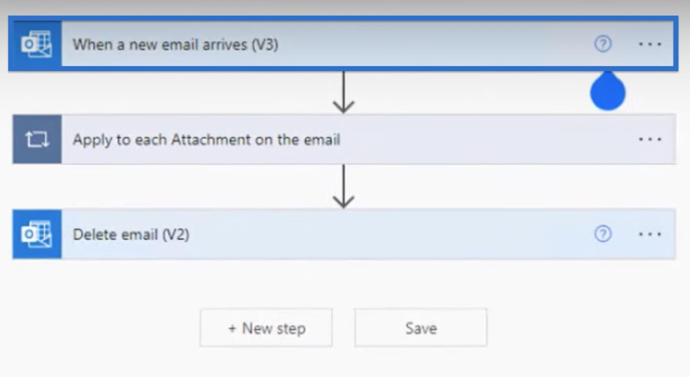 Gem e-mail-vedhæftet fil til SharePoint med Power Automate