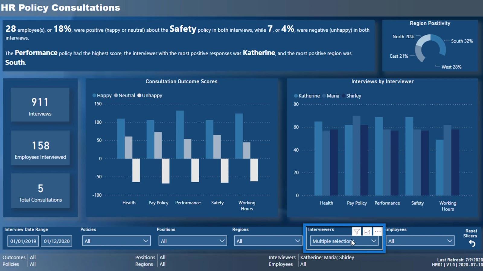 Fremvisning af flere valg i en Lucky Templates Slicer