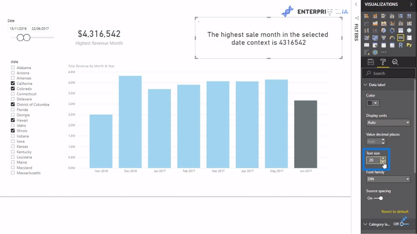 LuckyTemplates Datavisualiseringsteknikk: Lage en dynamisk overskrift eller tittel