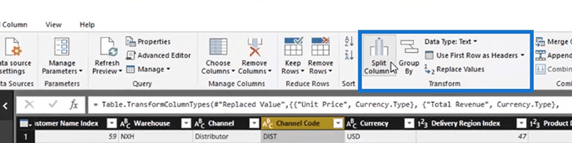 LuckyTemplates Query Editor: Transformace řádků a sloupců