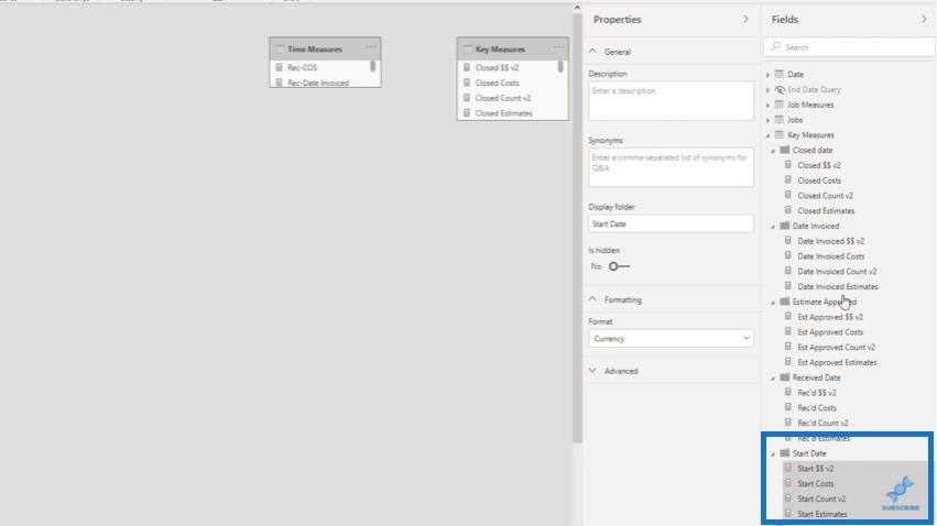 Skapa måtttabeller och undermappar i LuckyTemplates