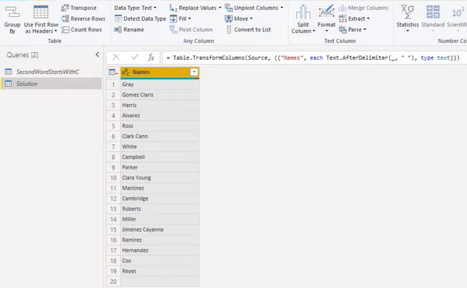 Filter Power Query podľa konkrétneho prvého písmena alebo znaku Tutoriál