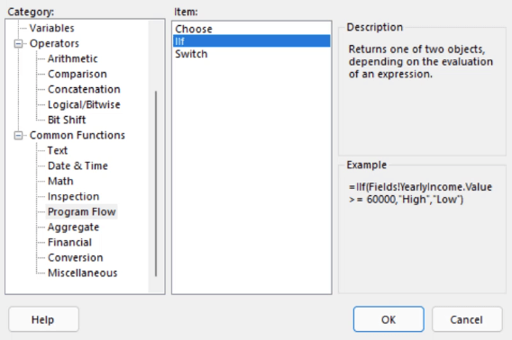 Expression Builder: Anvendelse af betinget formatering på sideinddelte rapporter