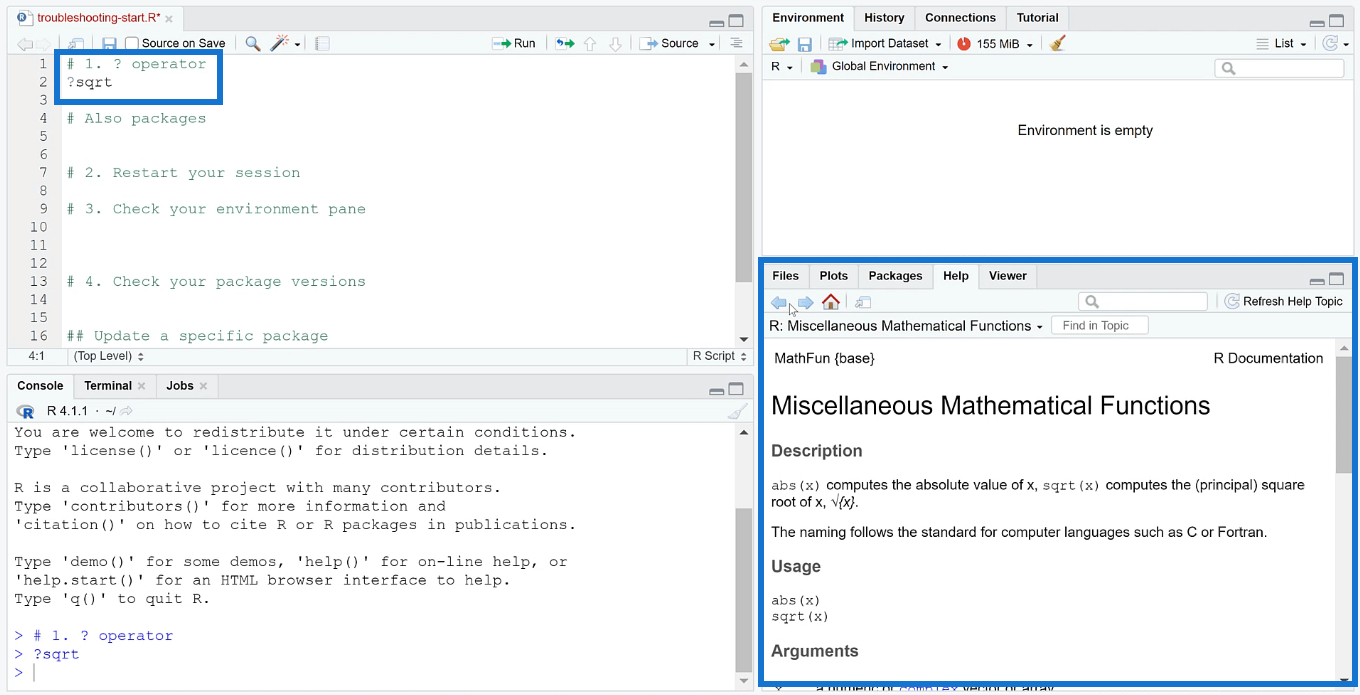 RStudio Hjälp: Sätt att felsöka R-problem