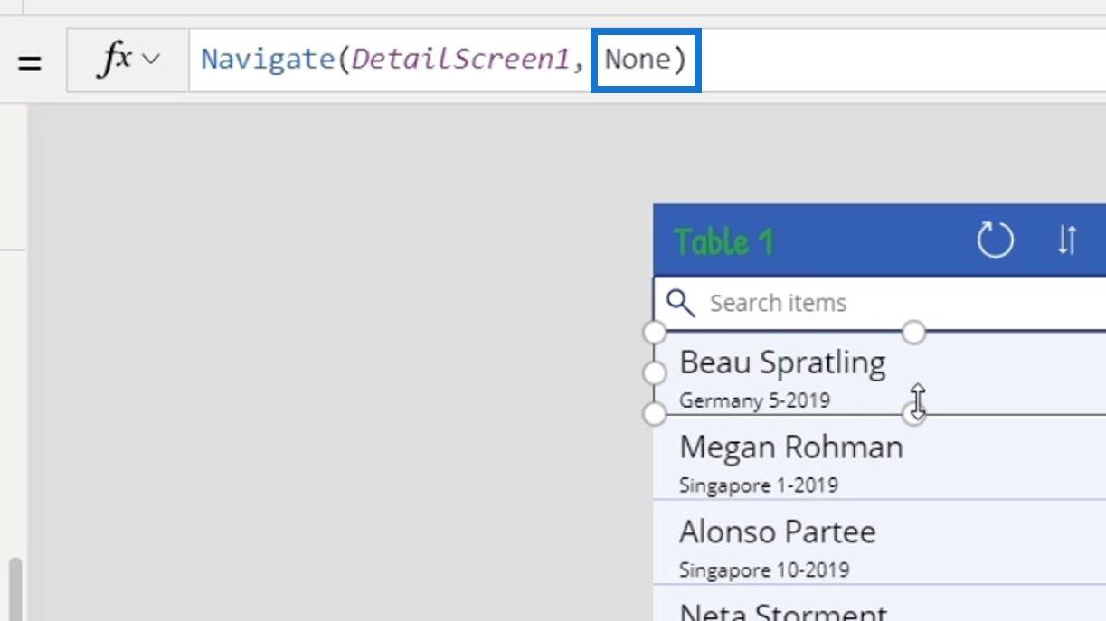 A PowerApps navigációs környezet áttekintése