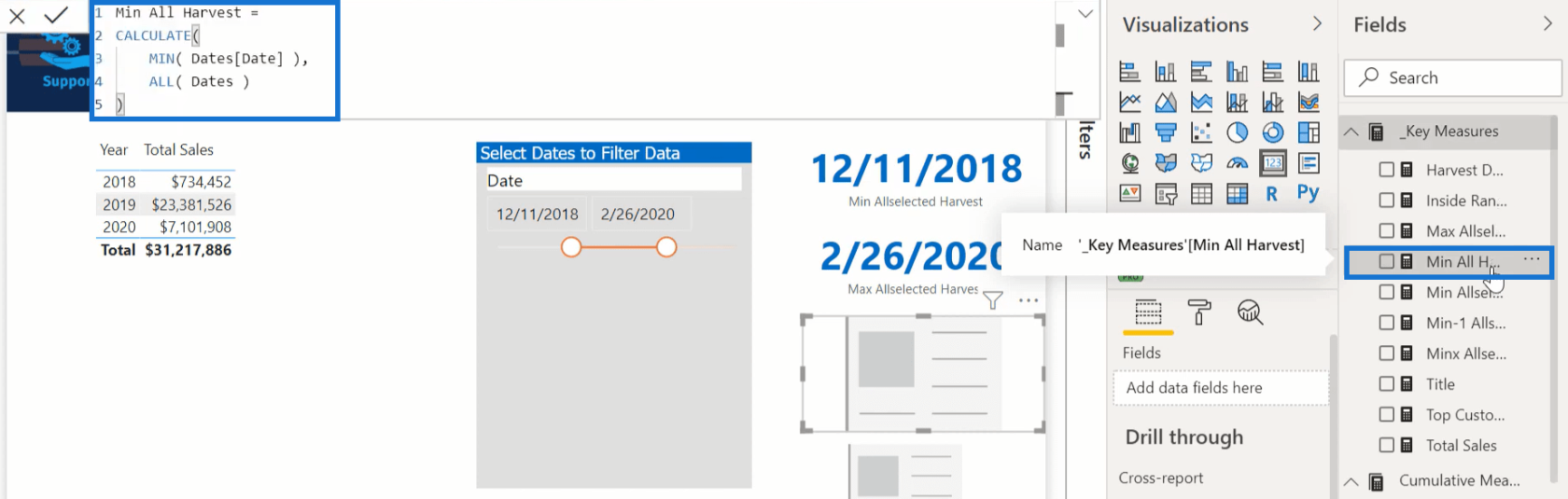 A betakarítás dátuma a LuckyTemplates programban a DAX használatával