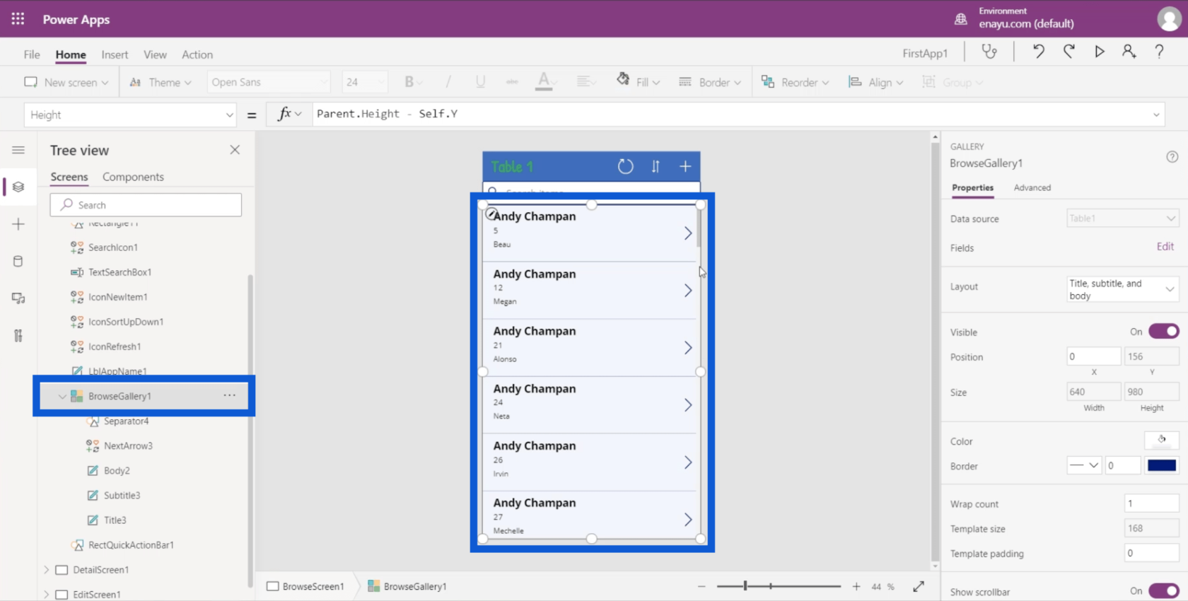 PowerApps Gallerier: En introduktion