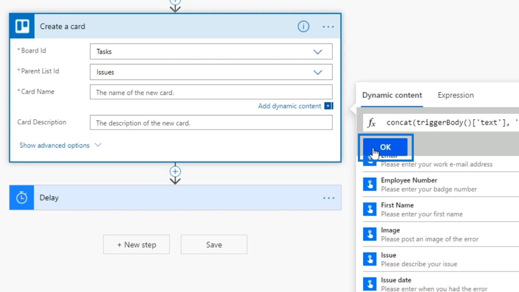 Vstupy pracovného toku v Microsoft Power Automate