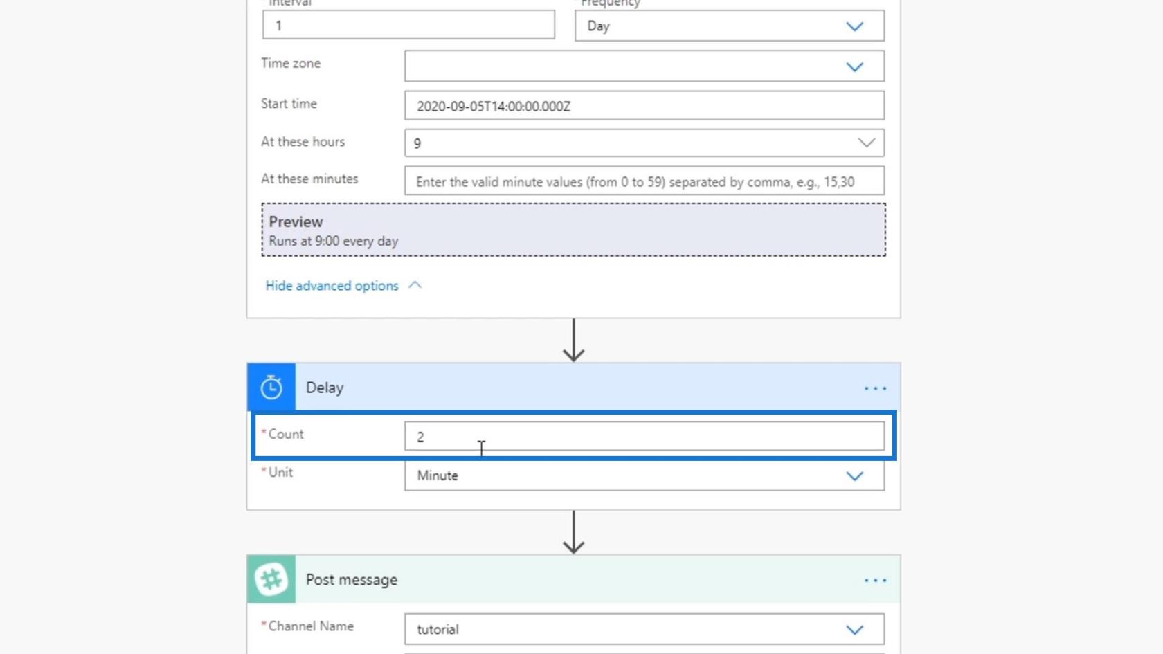 Planlagte arbejdsgange i Microsoft Power Automate