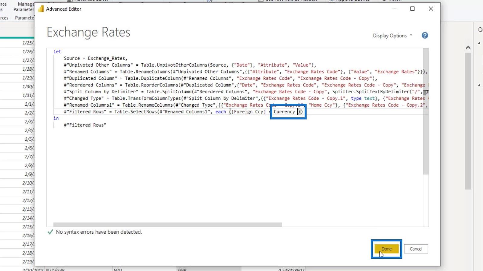 LuckyTemplates Parameters Via Query Editor