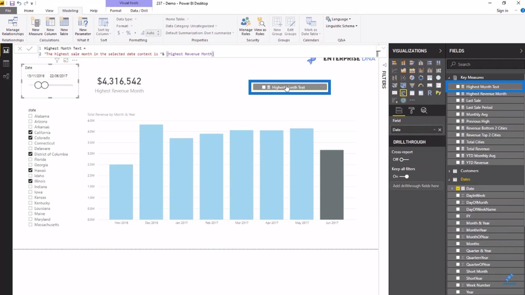 LuckyTemplates datavisualiseringsteknik: Skapa en dynamisk rubrik eller titel