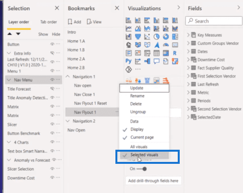 Dynamisk navigationsmenu ved hjælp af LuckyTemplates-filtre