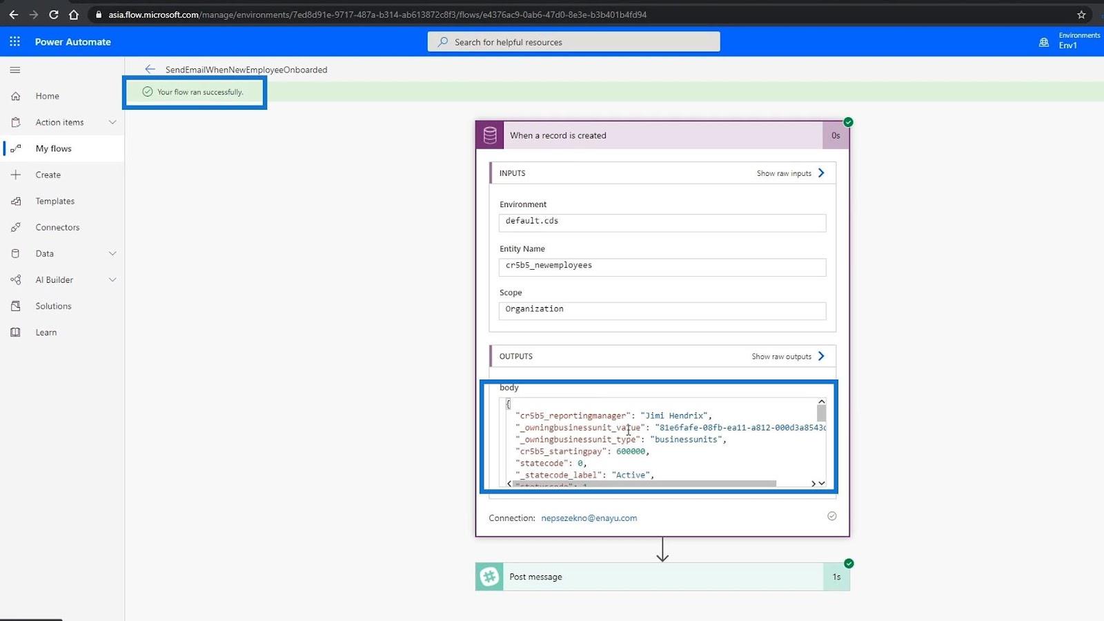 Business Process Flow Integration i Power Automate