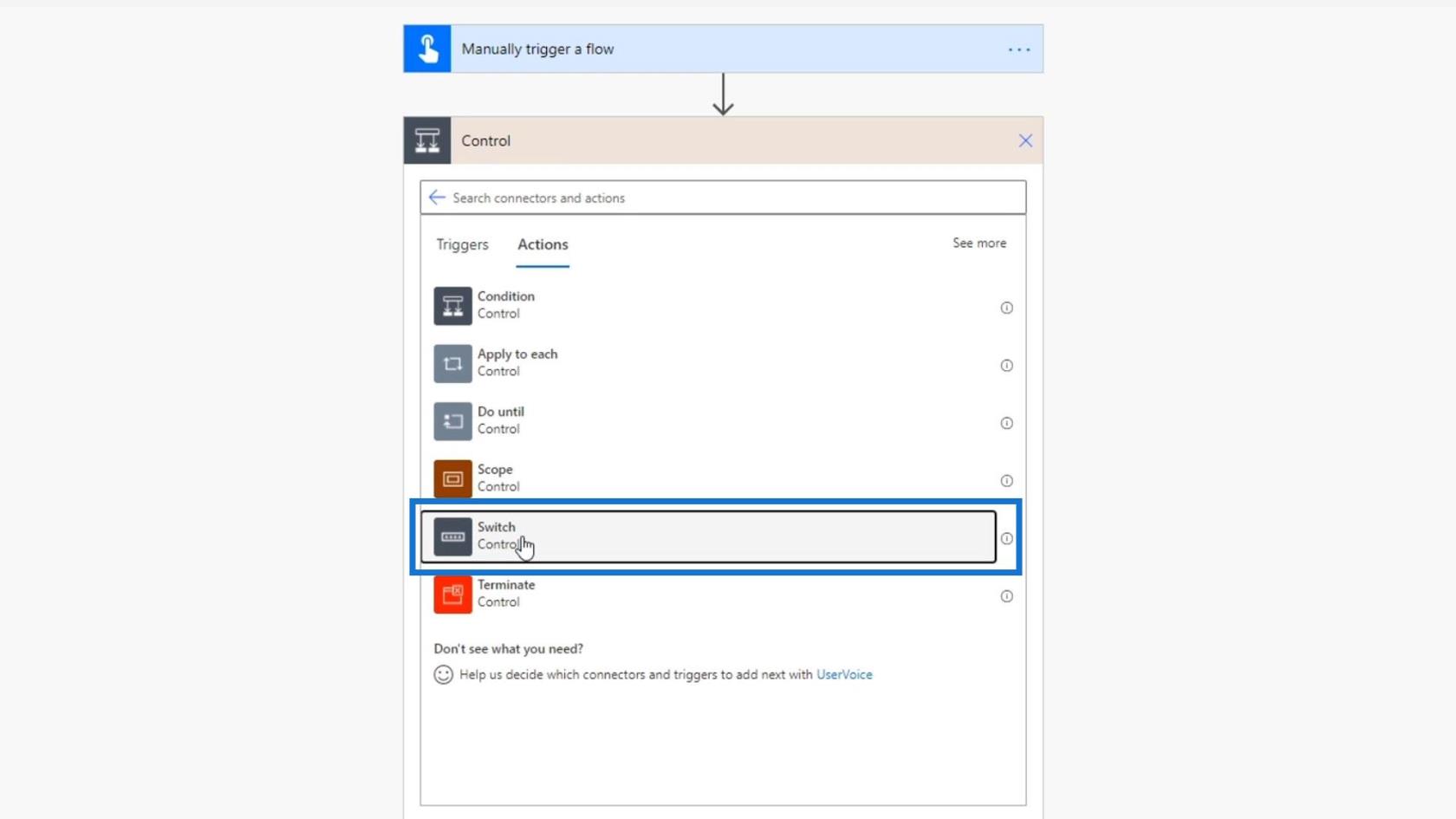 Power Automate Switch Control Action I Workflows