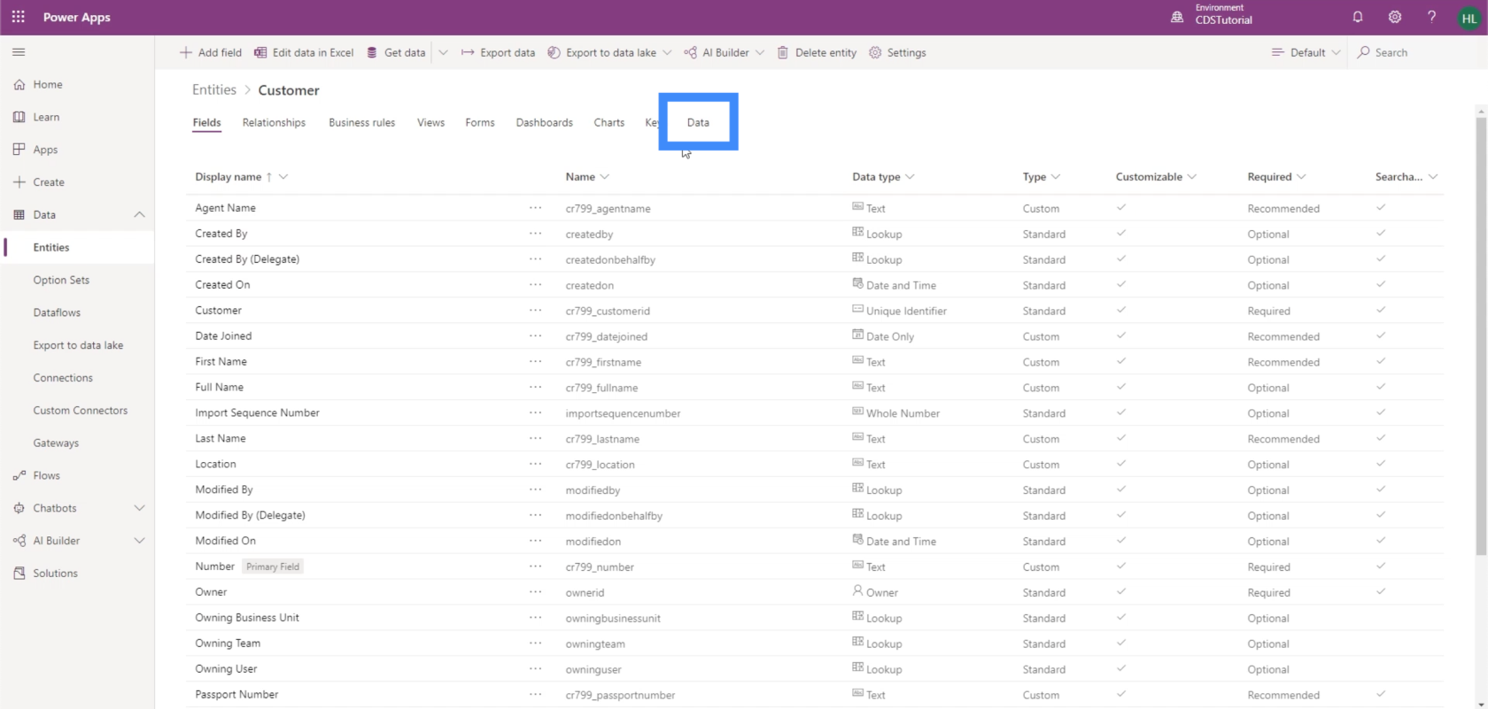 PowerApps-tiedot: kuinka ladata ja tarkastella tietoja entiteeteissä