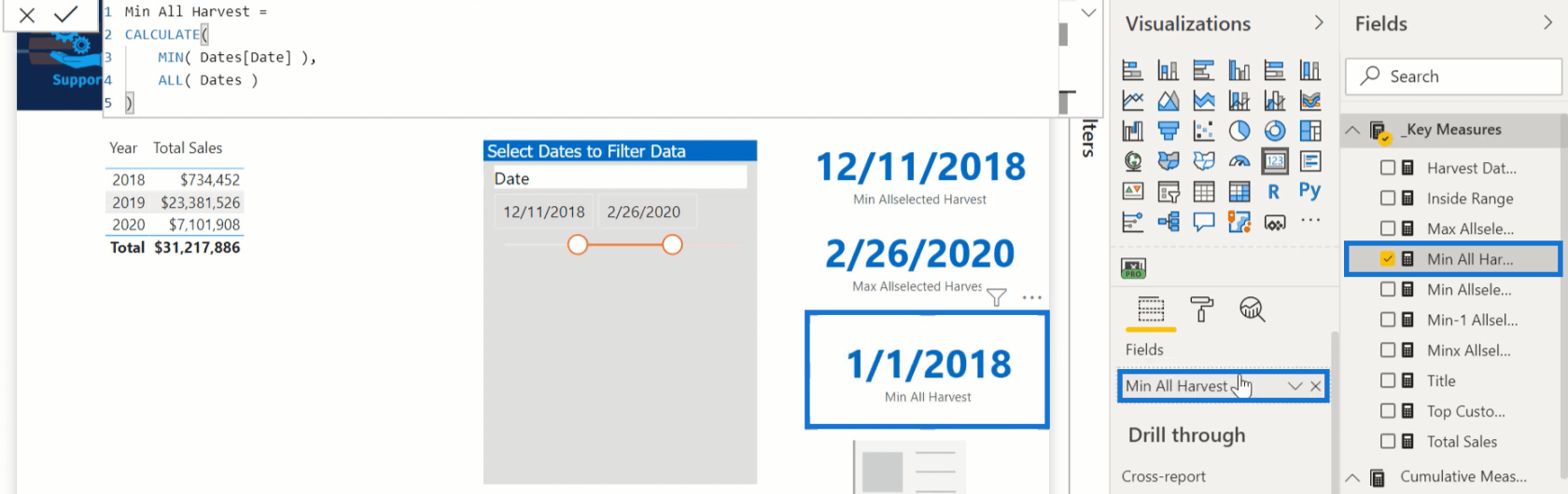 A betakarítás dátuma a LuckyTemplates programban a DAX használatával