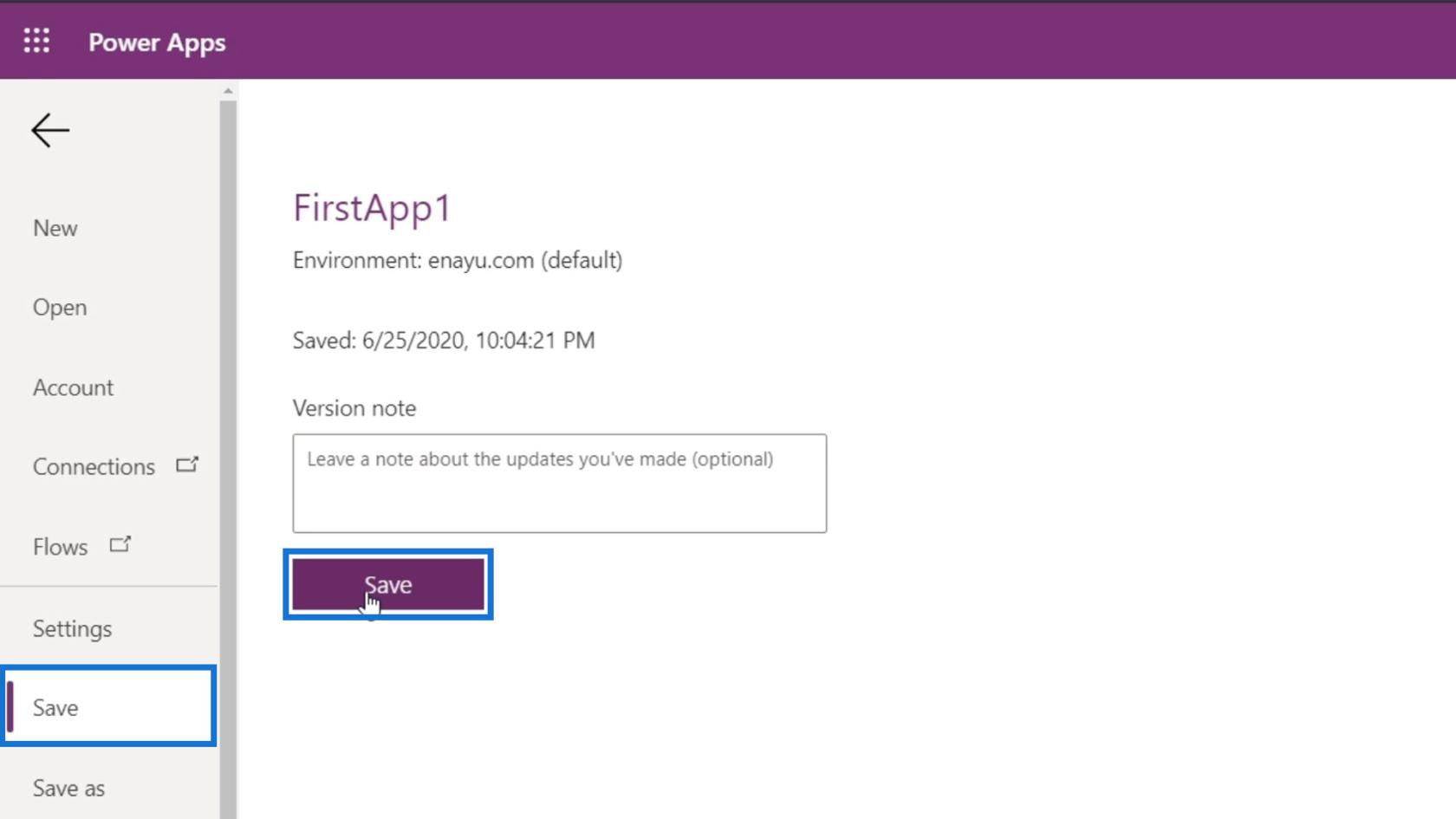 Microsoft Power Apps -opastus |  Virheen tarkistus