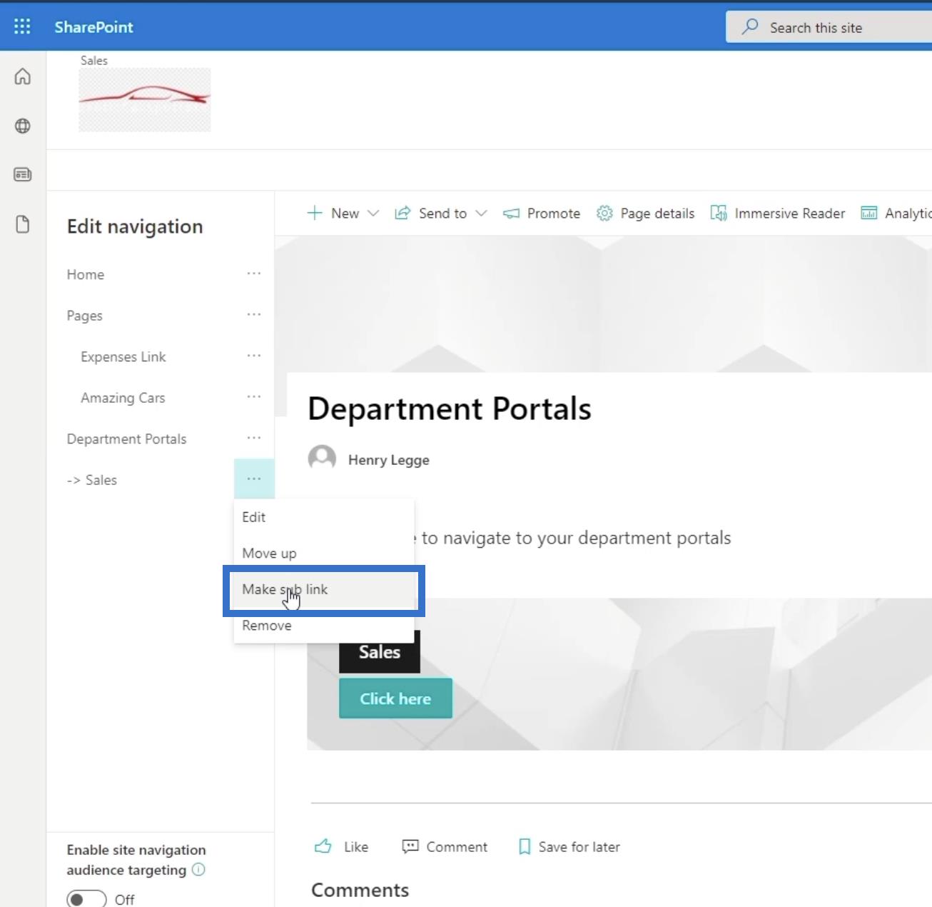 Prvky navigace na webu SharePoint: Přehled