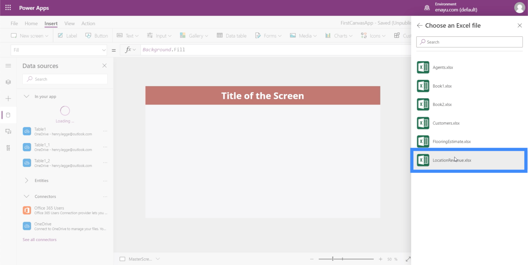 PowerApps-diagrammer, grafer og dynamiske billeder