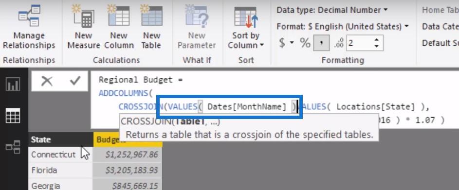 Skapa en ny tabell i LuckyTemplates: Hur man implementerar budgetar och prognoser automatiskt med DAX