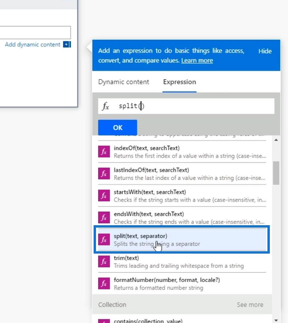 Power Automate Split Function and Arrays