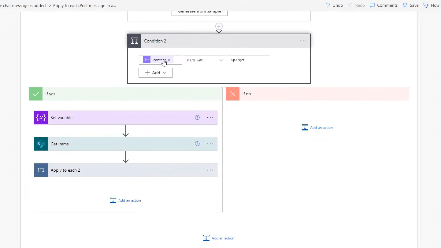 Power Automate med teams for at oprette chatfunktioner