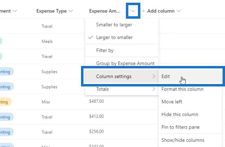 Se formatering i SharePoint