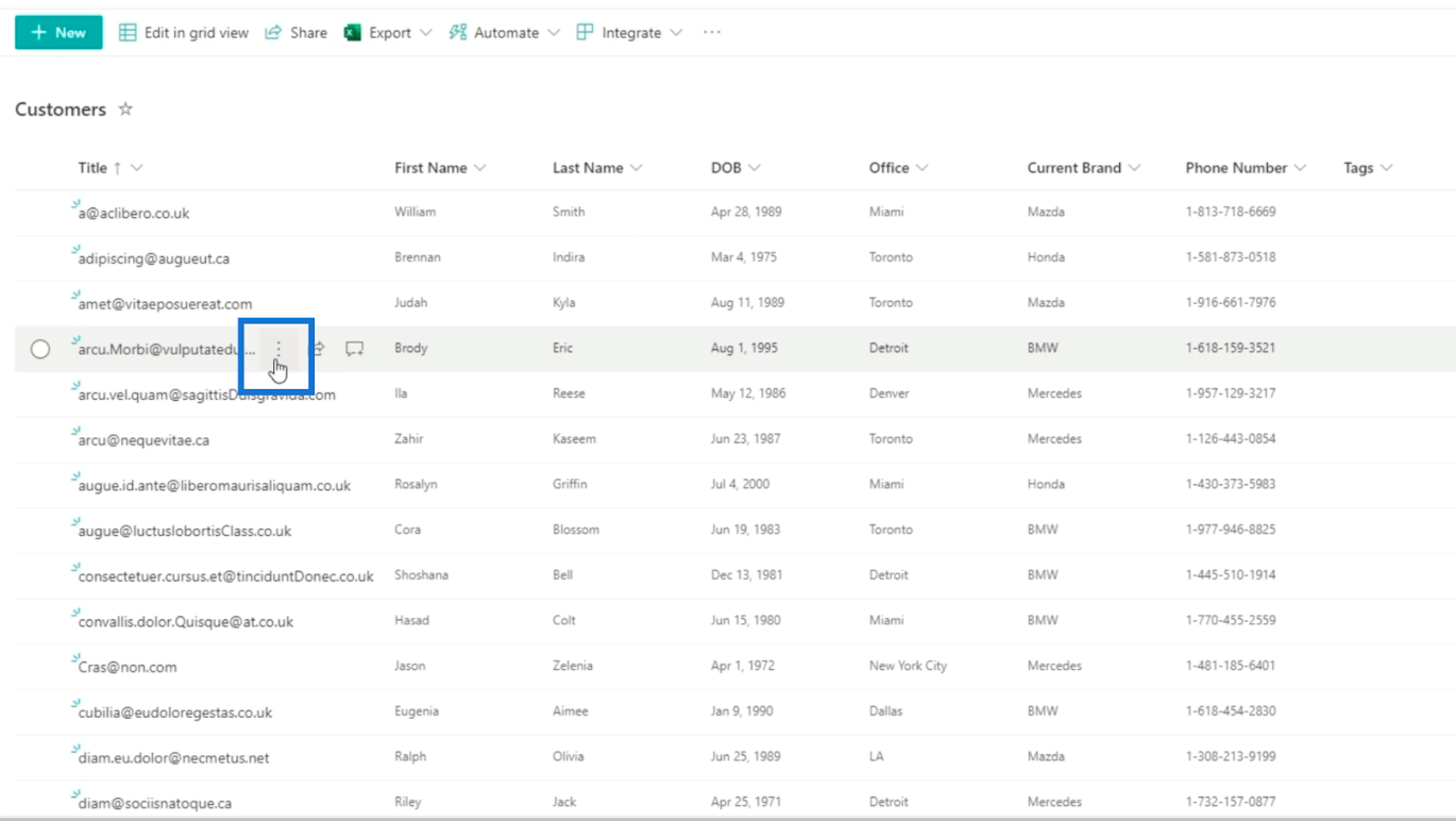 SharePoint listaelem: Egy- és több elem szerkesztése