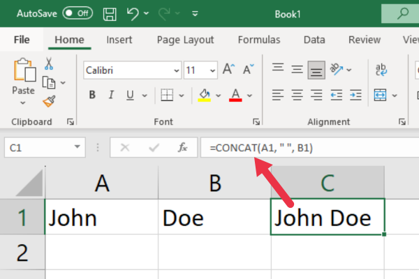 4 sätt hur man sammanfogar i Excel med utrymme, steg-för-steg