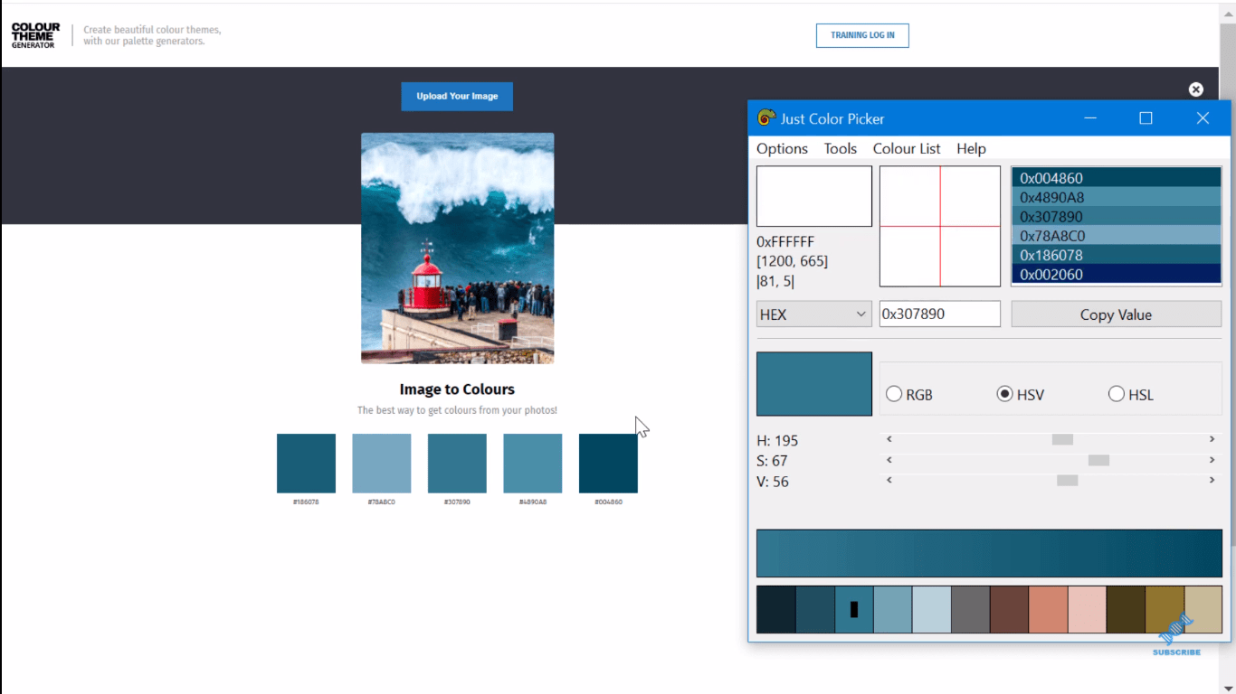 Hex-fargekodevelger for Lucky Templates-rapporter