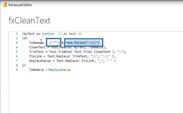 Створення спеціальної функції очищення тексту в Power Query