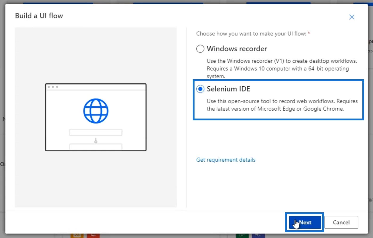 Selenium IDE a Power Automate UI Flowsban