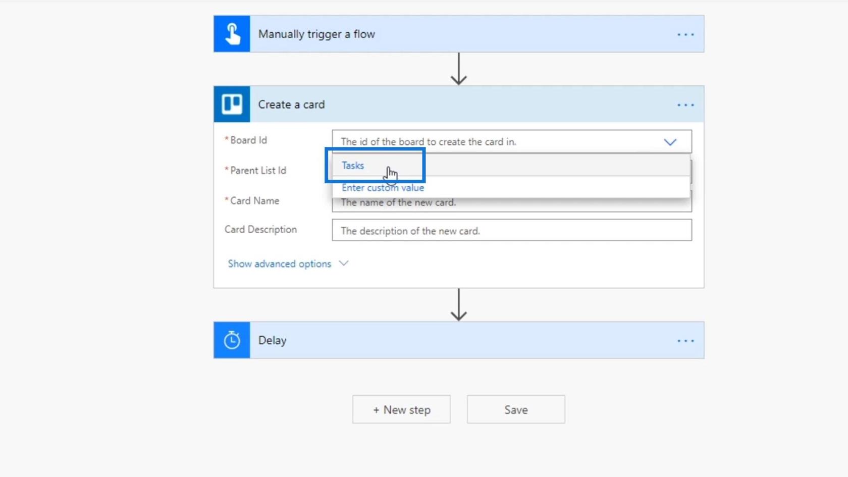 Workflow-input i Microsoft Power Automate