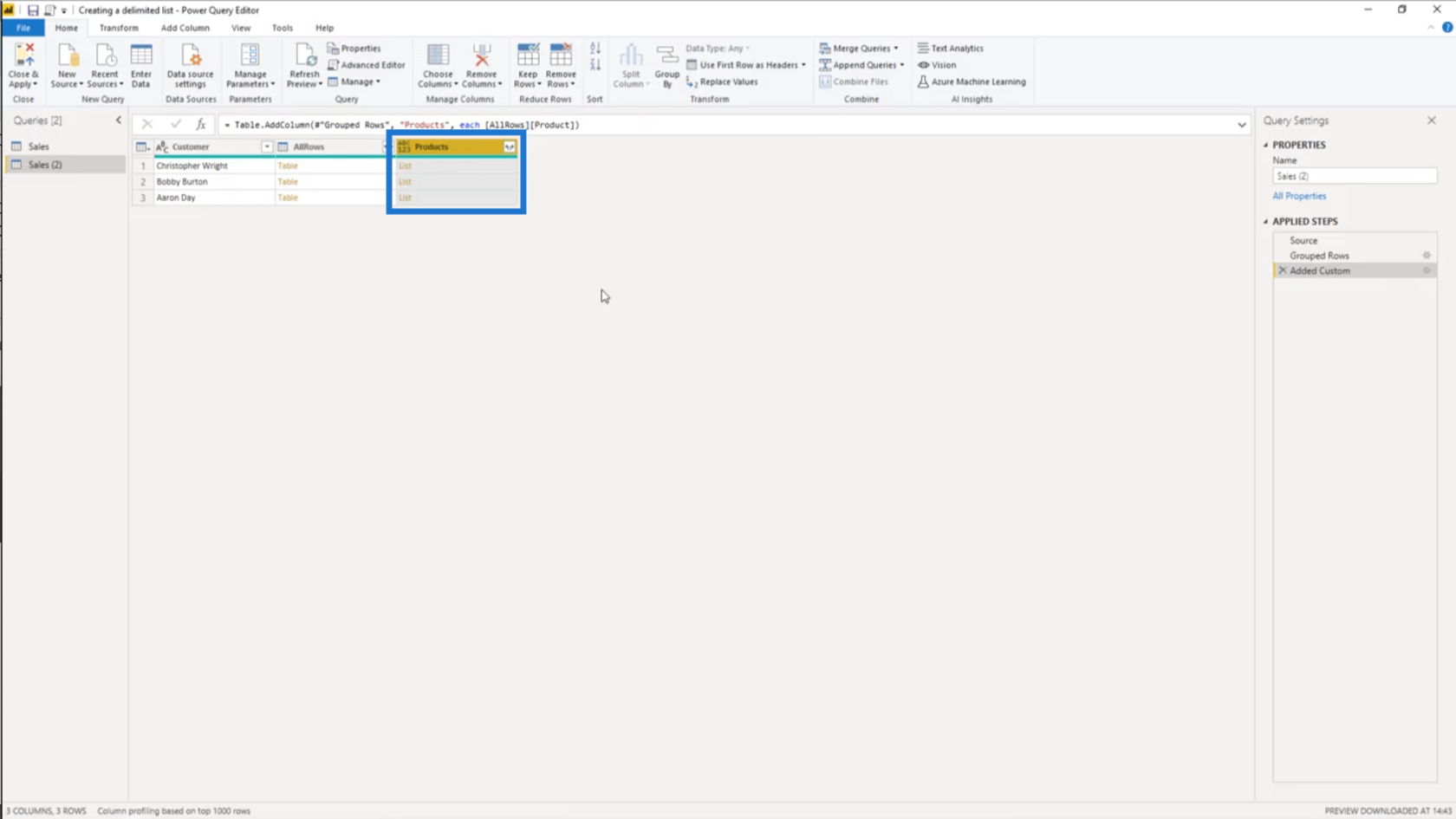 Створення списку з роздільниками в Power Query – навчальний посібник із редактора запитів