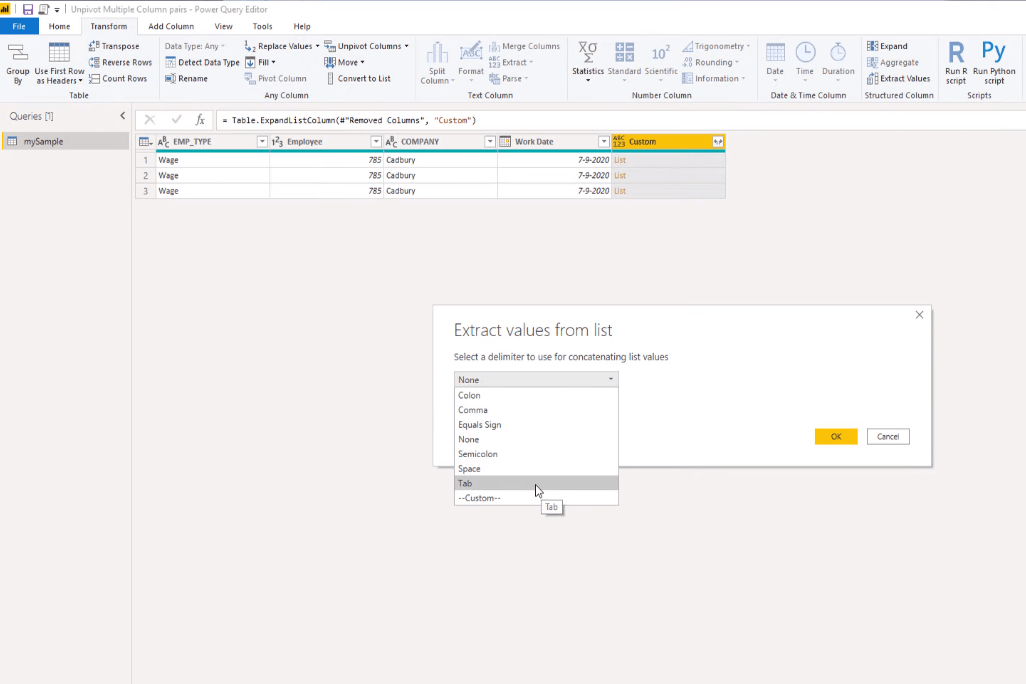 LuckyTemplates Unpivot Columns – Príručka Power Query