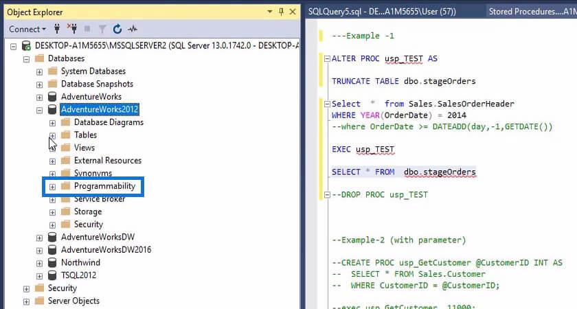 Lagrede prosedyrer i SQL |  Et overblikk