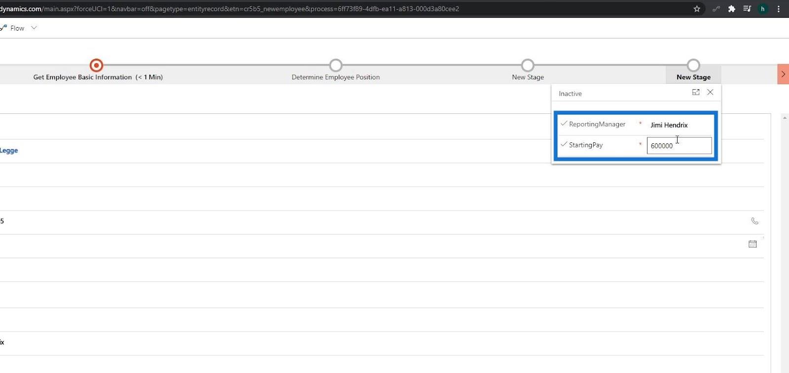 Business Process Flow Integration i Power Automate