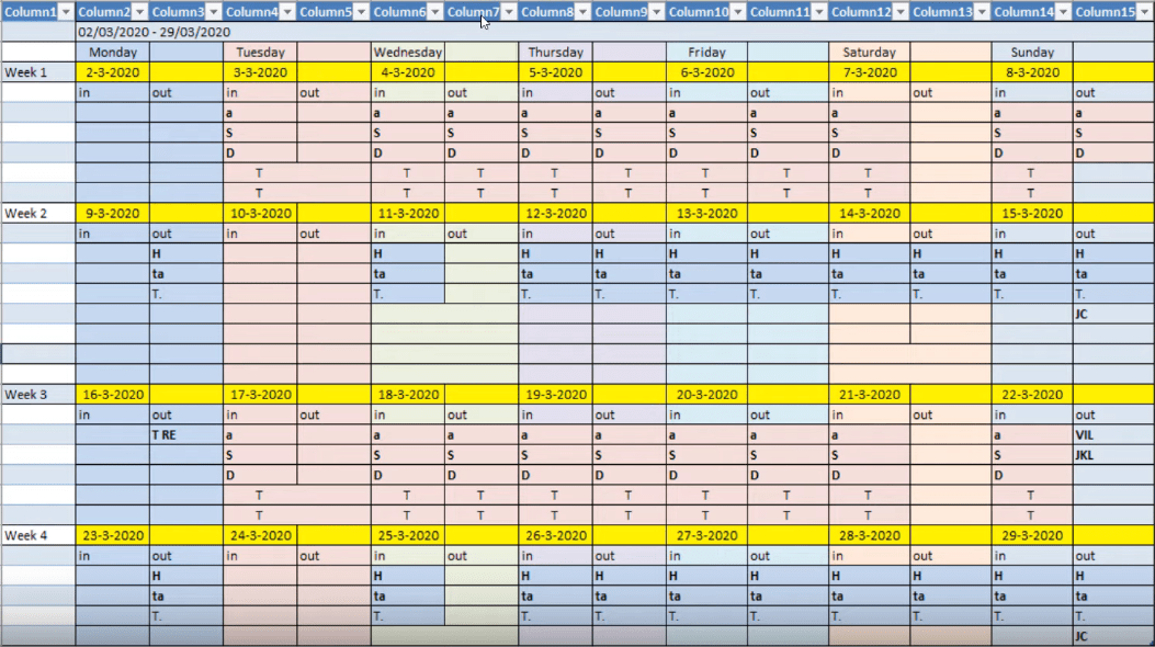 Förvandla kalendertypslayout till tabellformat i LuckyTemplates med hjälp av frågeredigeraren