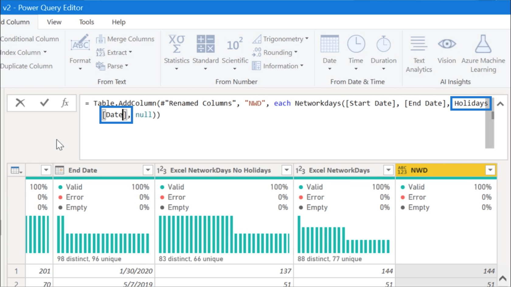 Beregn arbejdsdage mellem to datoer i LuckyTemplates