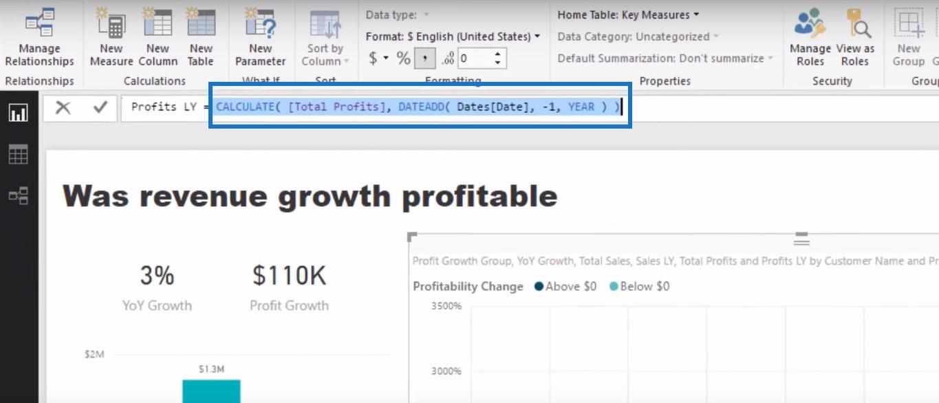 A LuckyTemplates Analytics segítségével ellenőrizze, hogy a bevételnövekedés nyereséges-e