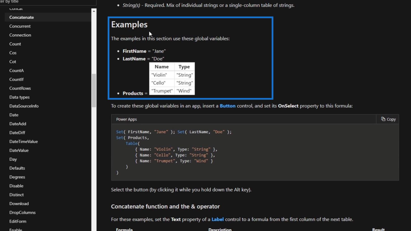 PowerApps funktioner och formler |  En introduktion