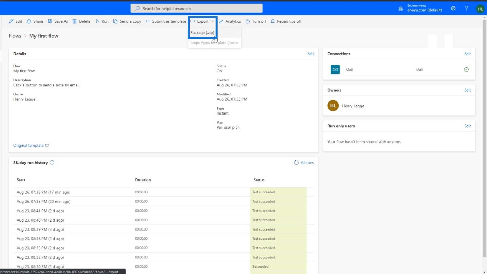 Workflow-deling i Microsoft Power Automate