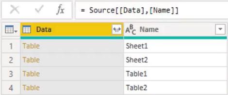 A Power Query sor- és oszlopkijelölésének használata