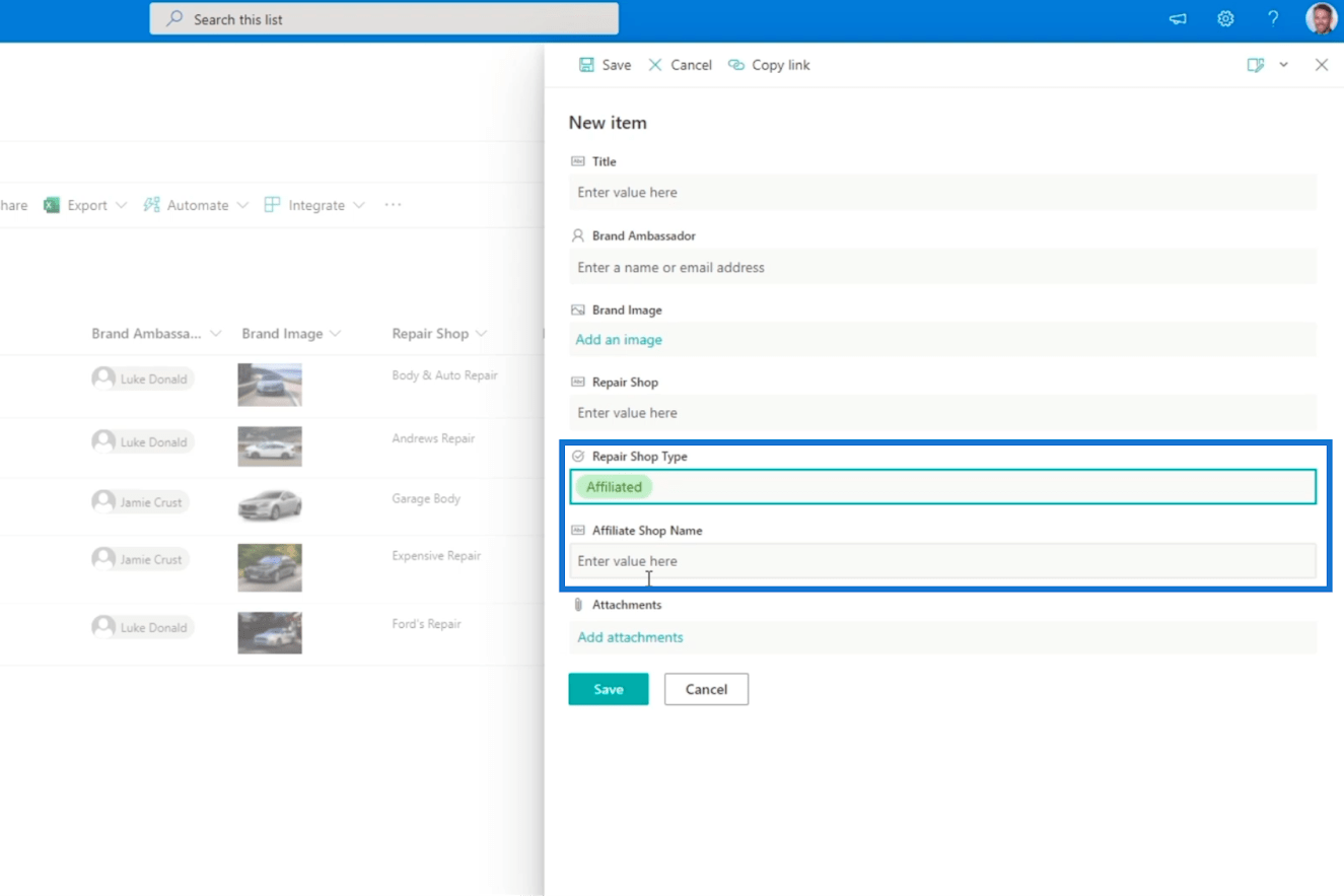 Ověření sloupce SharePoint dvěma způsoby