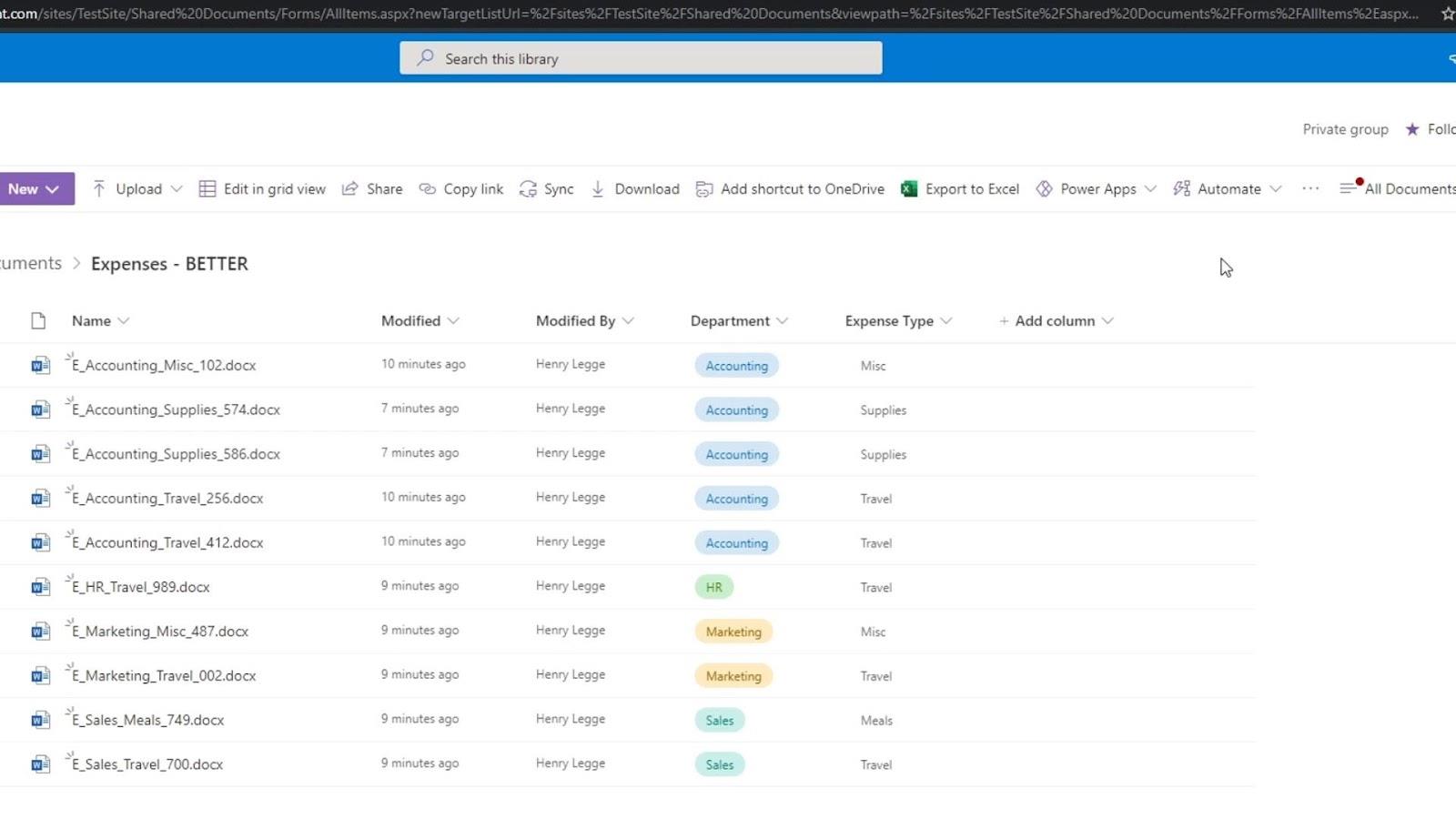 Tilføjelse af metadata i SharePoint ved hjælp af kolonner