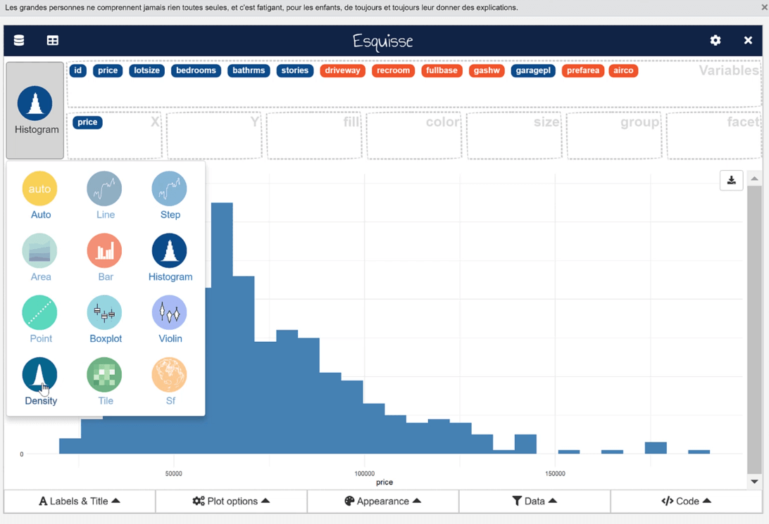 GGPLOT2 In R: Visualisations with ESQUISSE