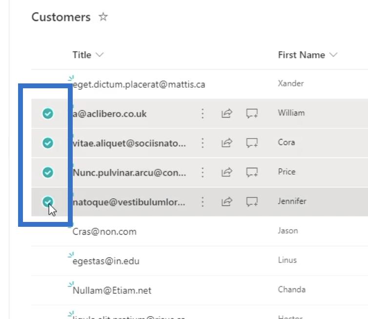 SharePoint-listeelement: Redigering af enkelte og flere elementer