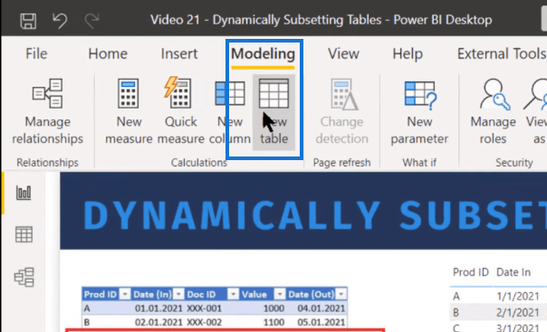 Visuel tabel i LuckyTemplates |  Dynamisk underindstilling