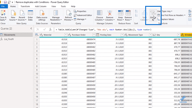 LuckyTemplates Power Query: päällekkäisten rivien poistaminen